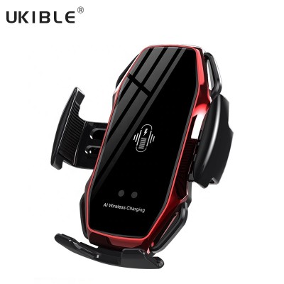 High End Design Qi 10W Wireless Car Charger Automatic Clamp Fast Charge Phone Holder for Huawei P30Pro Iphone XS XT XS MAX X