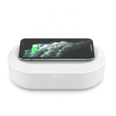 3 in 1 15W UV Light Cell Phone Sanitizer Box Wireless Charger for Watch Disinfection Sterilizer Lamp iPhone Samsung Airpods