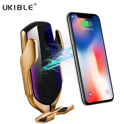 Wireless Charger Automatic Clamping10W 7.5W Fast Charging Air Vent Motorized Cell Phone Holder for Car Compatible for iPhone Xs